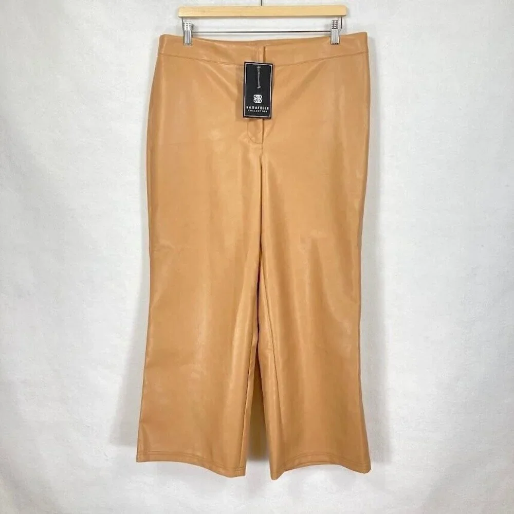 Bagatelle Vegan Leather Cropped Pants City Preppy Mob Wife Party Academia XL